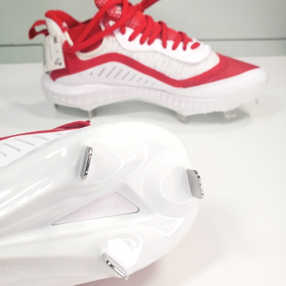 Adidas Icon V Bounce Iced Out EE4130 Red White Baseball Cleats Men 7 Women 8 - Picture 9 of 13